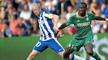 Esbjerg's Hans Henrik Andreasen and Joshua Guilavogui of St-Etienne will meet again on Thursday