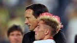 Salzburg's Kevin Kampl and coach Roger Schmidt