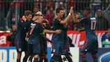 Celebrations after Bayern's second goal