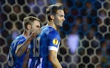 Wigan forward Nick Powell (No19) takes the acclaim after his first goal