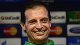 Massimiliano Allegri had time for a smile as he spoke about Milan's big test against Barcelona