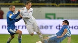 Massimo Ambrosini (centre) in action against Dnipro on matchday two