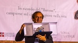 Michel Platini after receiving the 2013 Nils Liedholm Prize