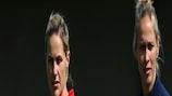 Shelley Kerr (right) with player-assistant coach Kelly Smith