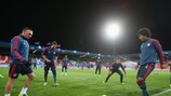 Dante et Franck Ribéry à l'entraînement avec le Bayern lundi soir