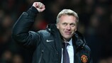 David Moyes punches the air after Manchester United's win against Arsenal