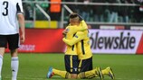 Felipe Anderson und Brayan Perea feiern Lazios zweiten Treffer in Warschau