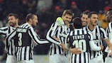 Juventus celebrate their victory at Udinese