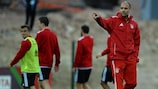 Bayern coach Josep Guardiola oversees a training session in Morocco