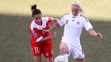 Malta's Antoinette Sammut (left) in action against Denmark