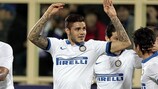 Mauro Icardi festeja o golo da vitória do Inter