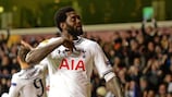 Adebayor double sends Spurs past Dnipro