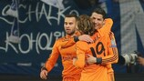Cristiano Ronaldo festeja o sexto golo do Real Madrid ao Schalke