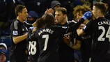 Branislav Ivanović celebrates putting Chelsea in front at West Brom