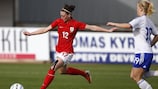 Jade Moore in action against Finland at the Cyprus Women's Cup