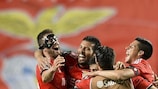 Benfica celebrate at the final whistle