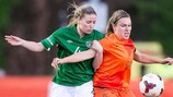 Ireland's Chloe Mustaki vying with Kim Mourmans of the Netherlands in April