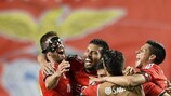 El Benfica celebra el pase a la final tras el pitido final