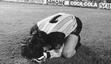 O guarda-redes Walter Zenga desespera após a derrota do Inter frente ao Real Madrid, por 3-0, em 1985