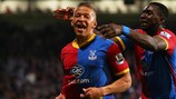 Dwight Gayle enjoys his dramatic equaliser against Liverpool