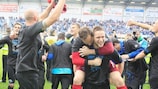 Paderborn celebrate winning promotion to the Bundesliga