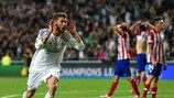 El jugador del Real Madrid Sergio Ramos celebra su gol ante el Atlético en la final de 2014