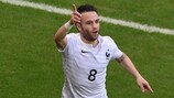 Mathieu Valbuena celebrates after scoring for France at this summer's FIFA World Cup