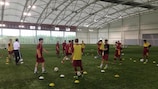A practical session during the course for Special Olympics coaches at St George's Park