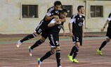Reynaldo (Nummer 9) jubelt über sein Tor für Qarabağ