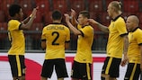 Los jugadores del Lille celebran la importante victoria en Zúrich