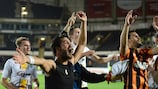 Футболисты "Локерена" празднуют выход в групповой этап Лиги Европы