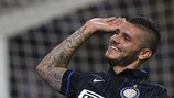 Mauro Icardi revels in a goal for Inter