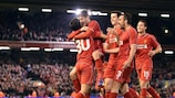 El Liverpool celebra el 2-1 ante el Middlesbrough
