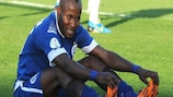 Dinamo's Chigozie Udoji stretches his legs
