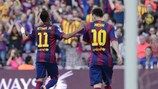 Neymar e Messi brilharam na goleada do Barcelona