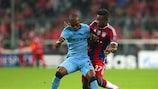 Fernandinho holds off David Alaba during City's 1-0 defeat at Bayern in September