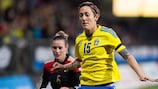 Therese Sjögran in action against Germany