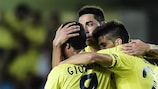 El Villarreal celebra uno de sus goles