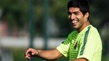 Luis Suárez is available to play in the UEFA Champions League for the first time as a Barcelona player