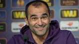Everton manager Roberto Martínez in jovial mood