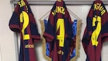 La camiseta de Marta Unzué (nº4) antes del partido de ida en Barcelona