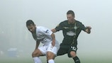 Astra's Joãozinho shields the ball from a Celtic player on matchday five