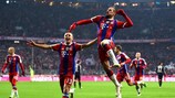 Franck Ribéry festeja após colocar o Bayern em vantagem frente ao Leverkusen