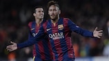 Neymar celebra o 2-1 para o Barcelona