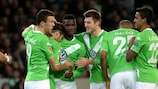 A festa do Wolfsburgo depois do primeiro golo de Ricardo Rodriguez'