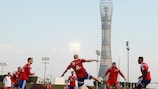 Bayern training under the floodlights in Doha, Qatar