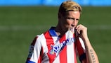 Fernando Torres durante la presentazione con la maglia dell'Atlético il 4 gennaio