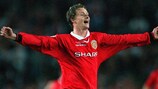 Ole Gunnar Solskjær winning the UEFA Champions League with United