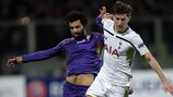 Then Fiorentina winger Mohamed Salah and Ben Davies compete for possession in last season's tie