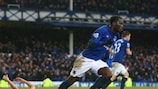 Romelu Lukaku celebrates after making it 2-1 to Everton